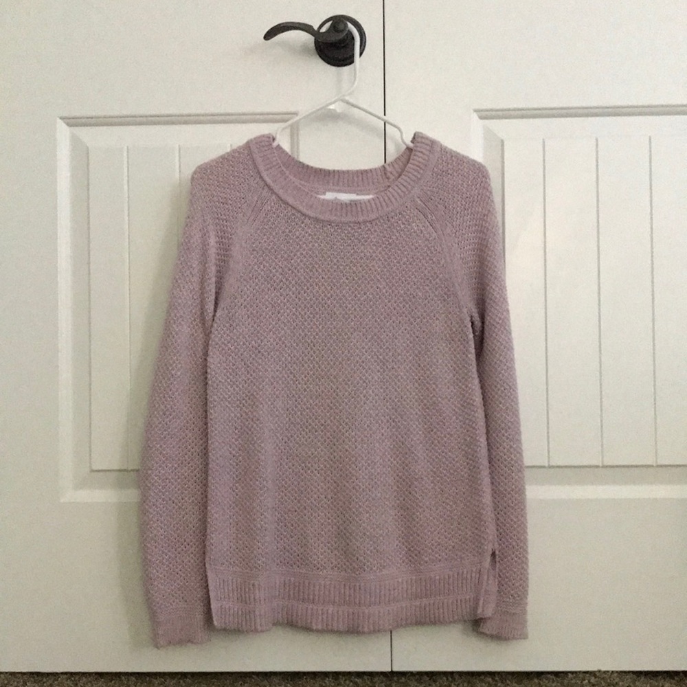 cute light purple sweater!